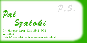 pal szaloki business card