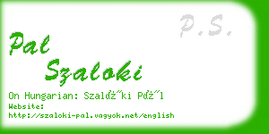 pal szaloki business card